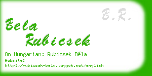bela rubicsek business card