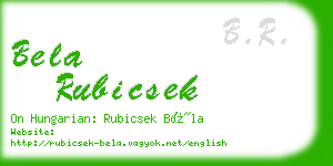 bela rubicsek business card